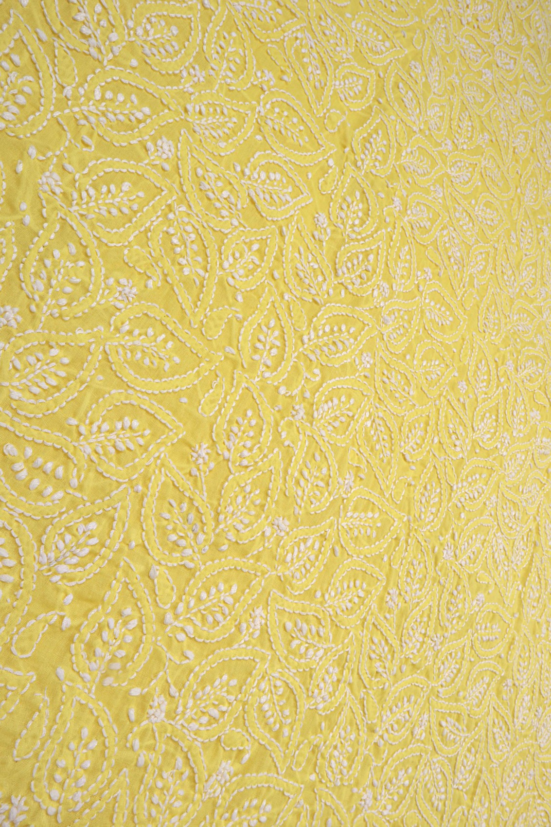 Ada Hand Embroidered Yellow Cotton Lucknowi Chikankari Unstitched Suit Piece 01A137314