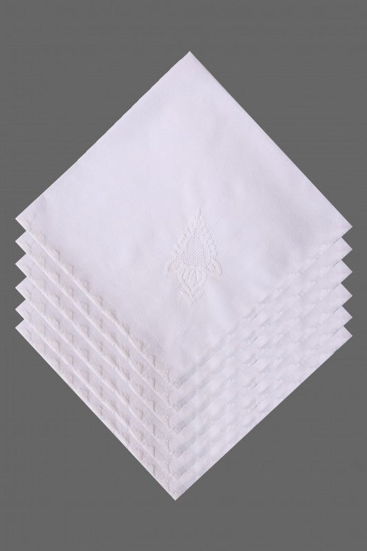 Ada Hand Embroidered White Cotton Lucknowi Chikankari Dining Table Runner Set A96914
