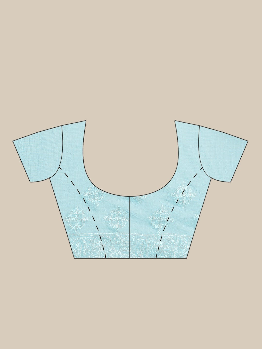 Ada Hand Embroidered Blue Kota Lucknow Chikan Saree With Blouse- A311116