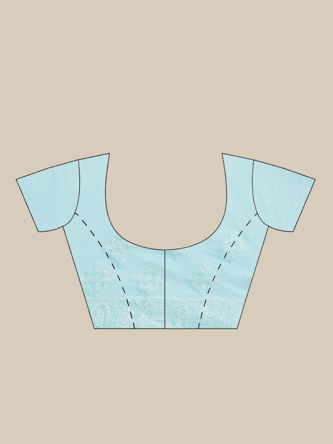 Ada Hand Embroidered Blue Kota Lucknow Chikan Saree With Blouse- A311116