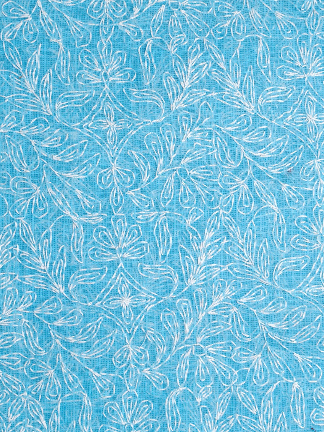 Ada Hand Embroidered Blue Kota Lucknowi Chikankari Dupatta- A100450