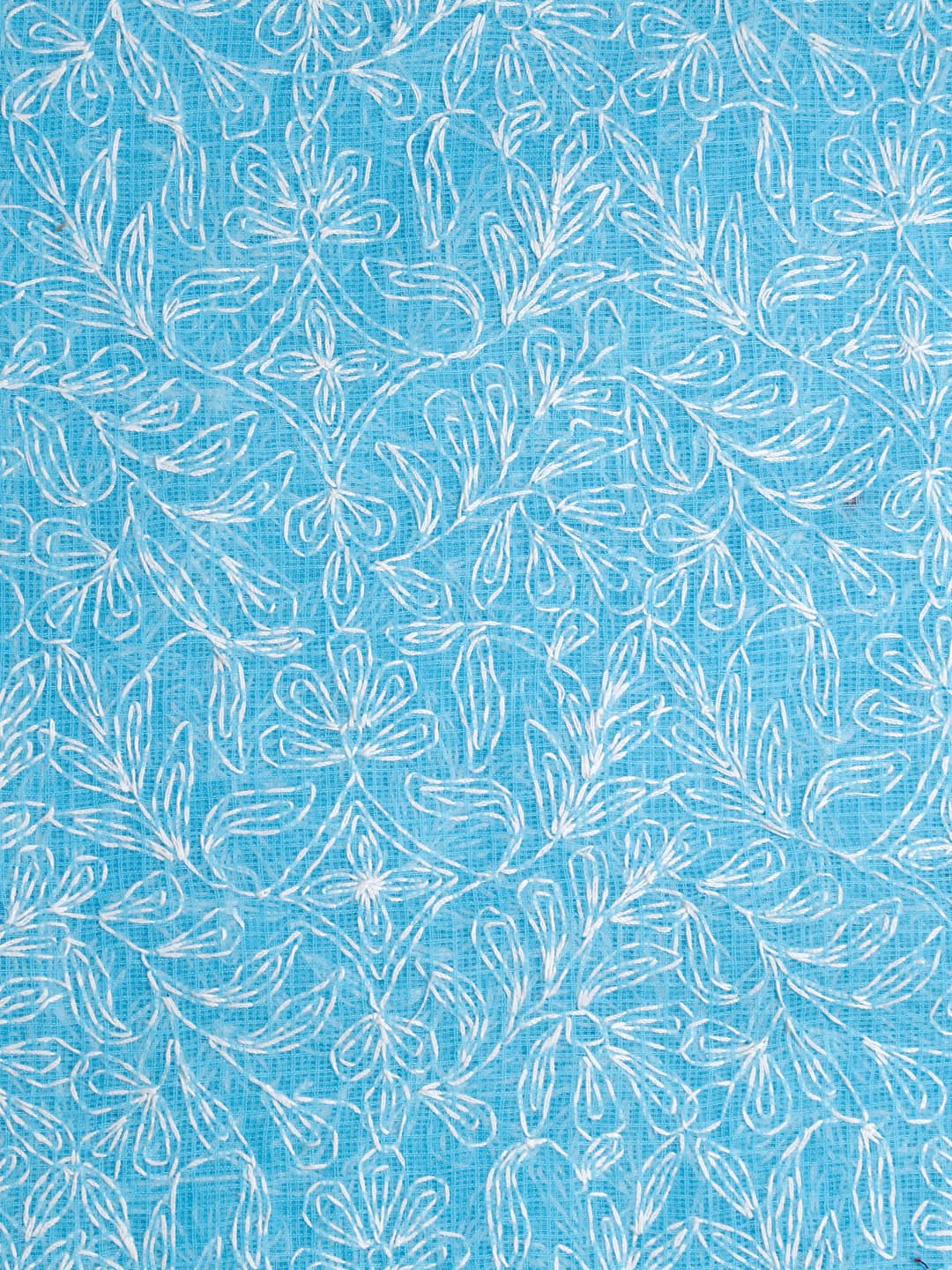 Ada Hand Embroidered Blue Kota Lucknowi Chikankari Dupatta- A100450