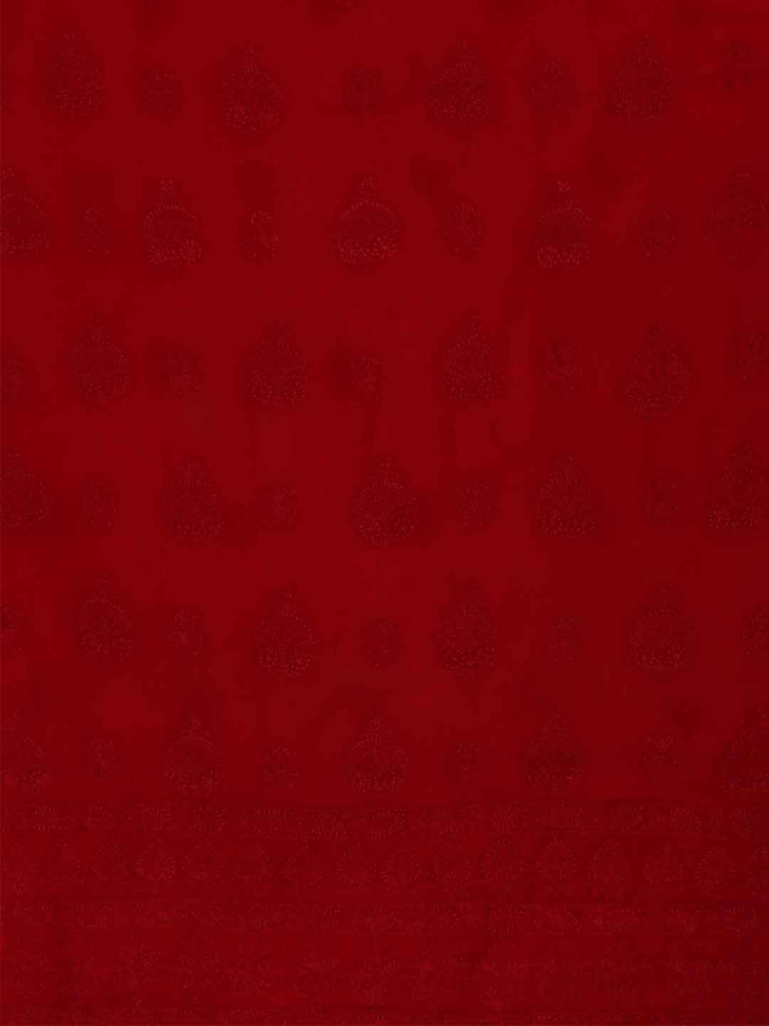 Ada Hand Embroidered Red Georgette Lucknowi Chikan Unstitched Kurta Piece A601224