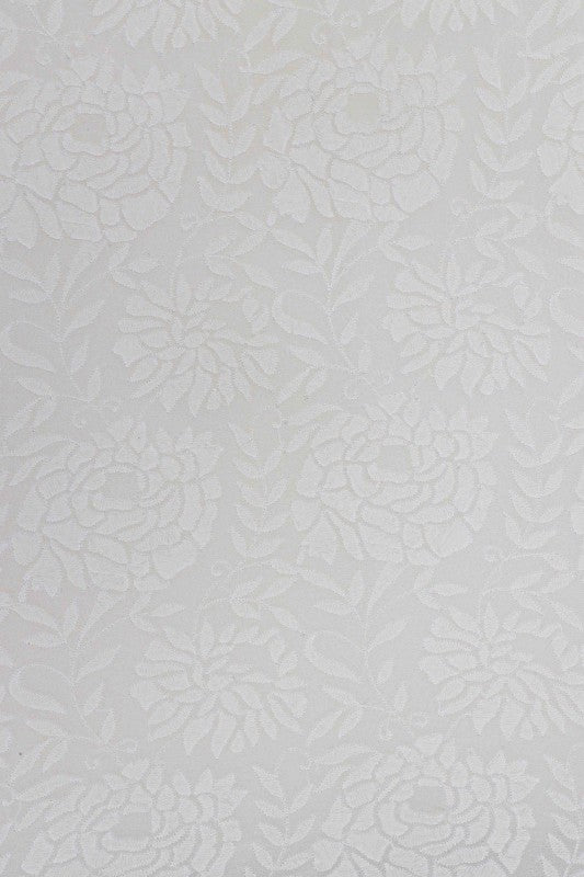 Ada Hand Embroidered White Pure Georgette Lucknow Chikan Saree With Blouse-A453443