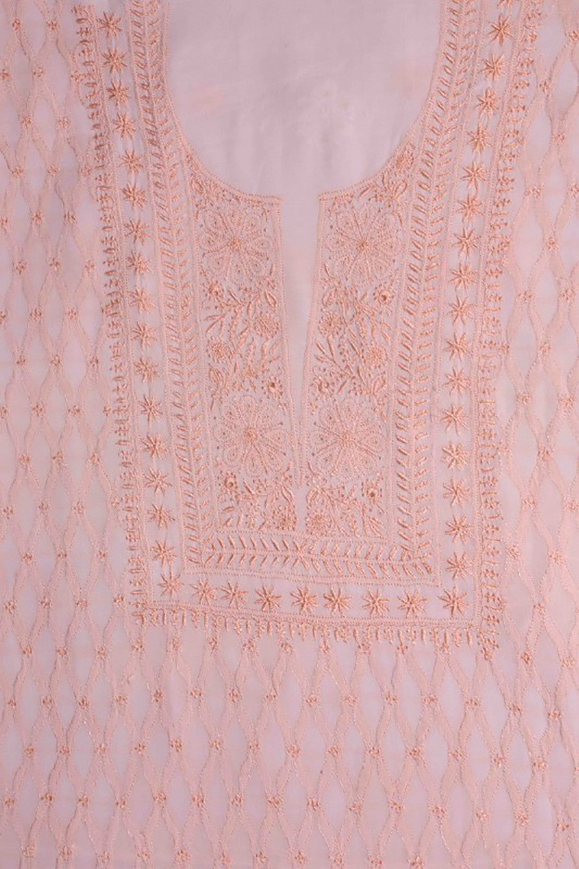 Ada Hand Embroidered Lavender Pure Georgette Lucknowi Chikankari Unstitched Kurta Dupatta Set A460753