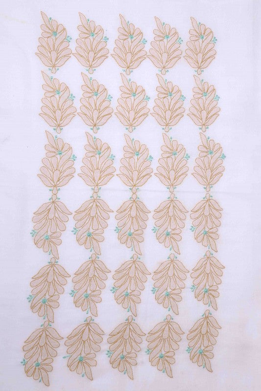 Ada Hand Embroidered White Cotton Lucknowi Chikankari Table Cover A475715