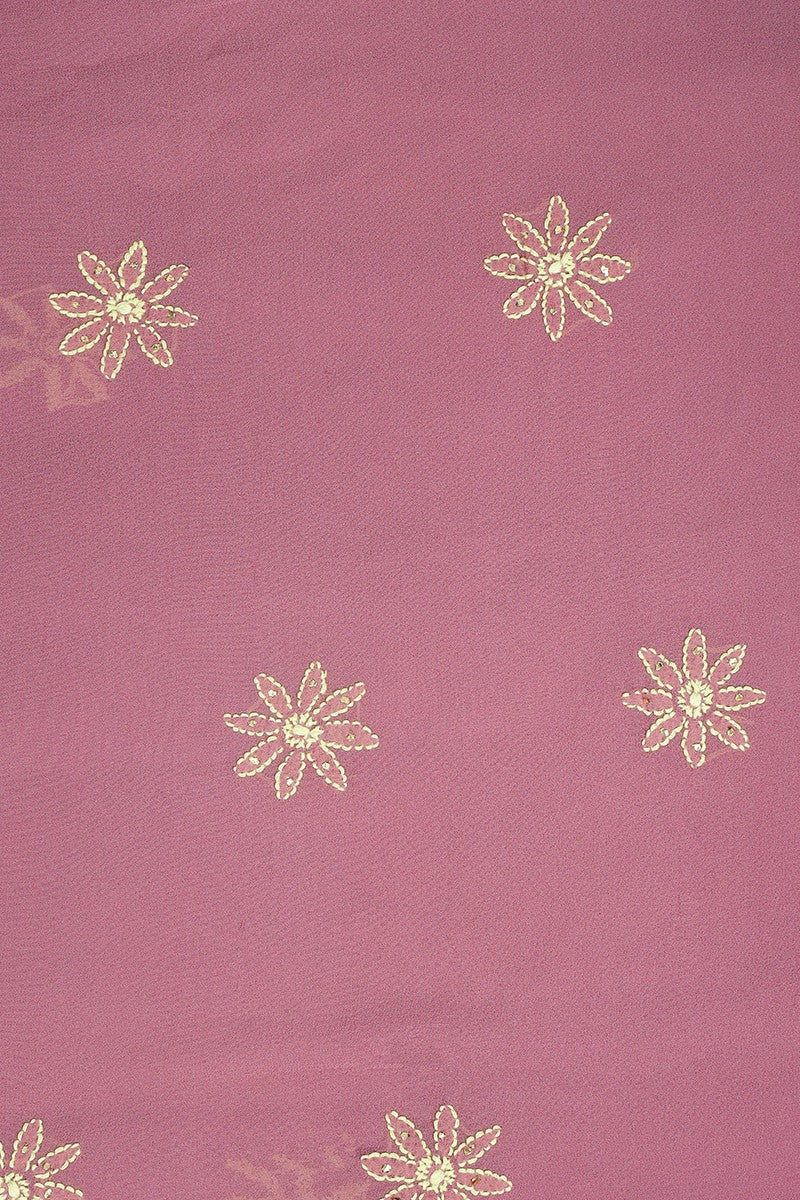 Ada Hand Embroidered Lilac Mauve Shaded Pure Georgette Lucknowi Chikankari Lehenga Set With Muqaish Work A610155