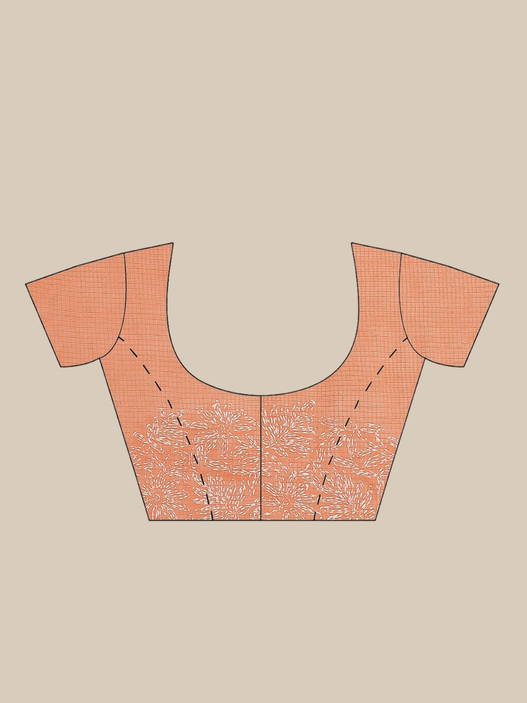 Ada Hand Embroidered Orange Kota Lucknow Chikan Saree With Blouse- A311229  4890.00