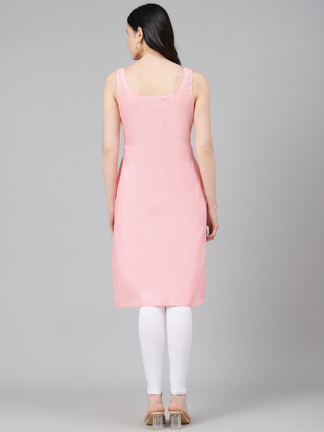 Ada Peach and Black Cotton Long Slips Combo of 2 A137446.
