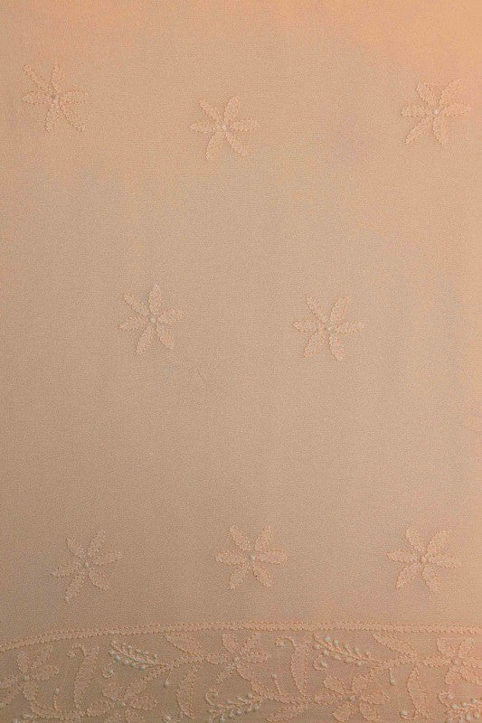 Ada Hand Embroidered Peach Georgette Semi-stitched Anarkali Kurta Dupatta A517247