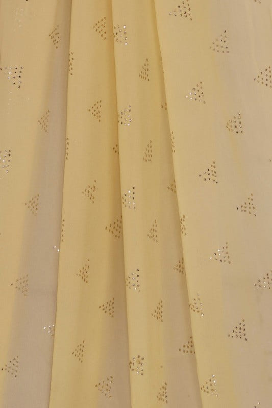 Ada Hand Embroidered Fawn Georgette Lucknowi Chikankari Dupatta with Muqaish Work A464039