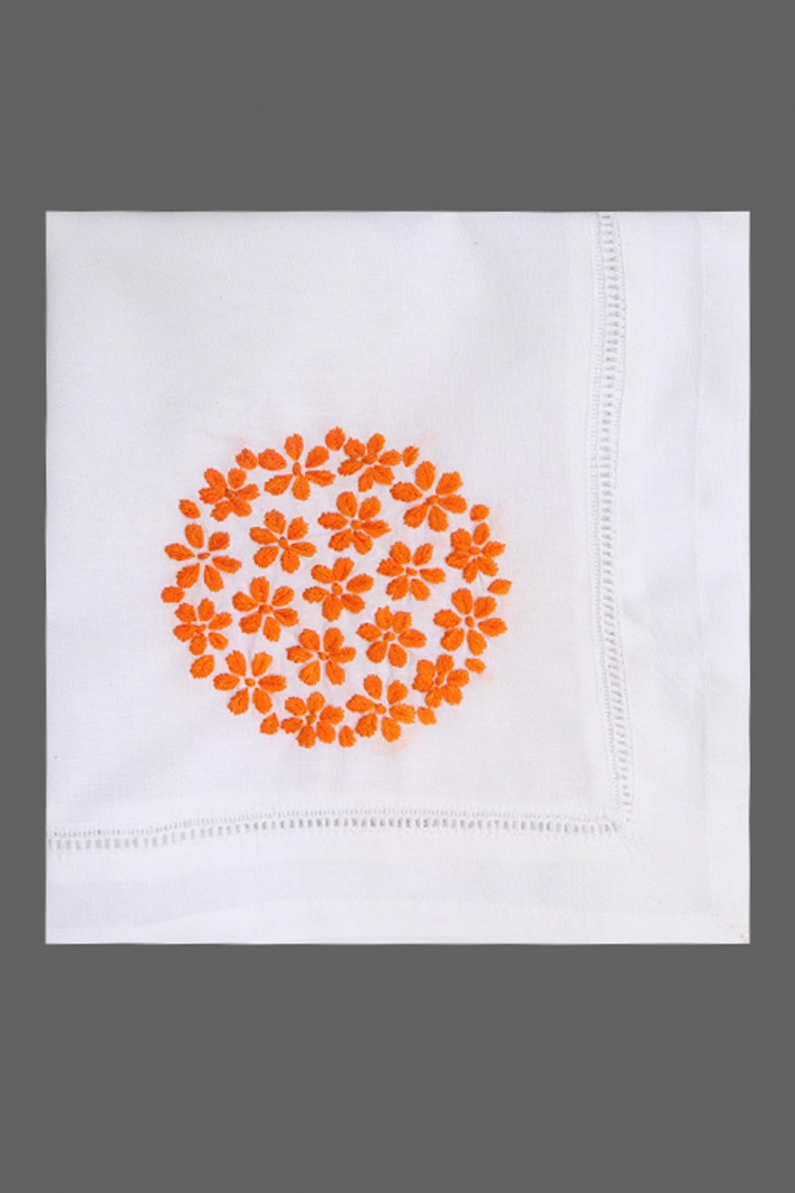 Ada Hand Embroidered White Cotton Lucknowi Chikan Napkin Set 01A141506
