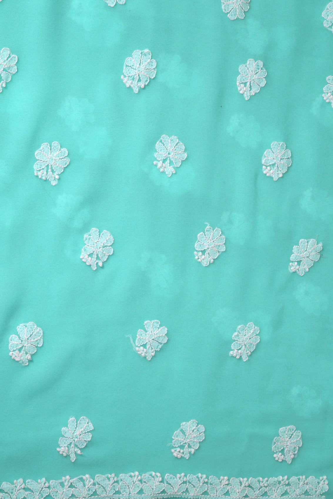 Ada Hand Embroidered Sea Green Georgette Lucknowi Chikankari Unstitched Suit Piece A211248