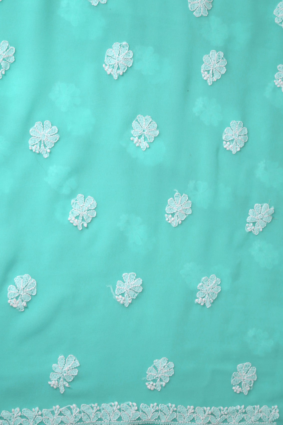 Ada Hand Embroidered Sea Green Georgette Lucknowi Chikankari Unstitched Suit Piece A211248