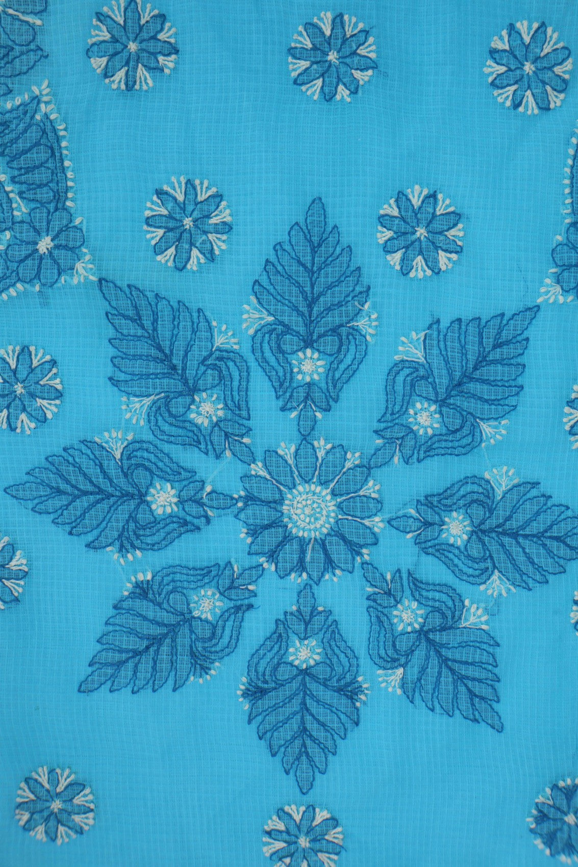 Ada Hand Embroidered Blue Kota Lucknowi Chikankari Saree With Blouse A606775