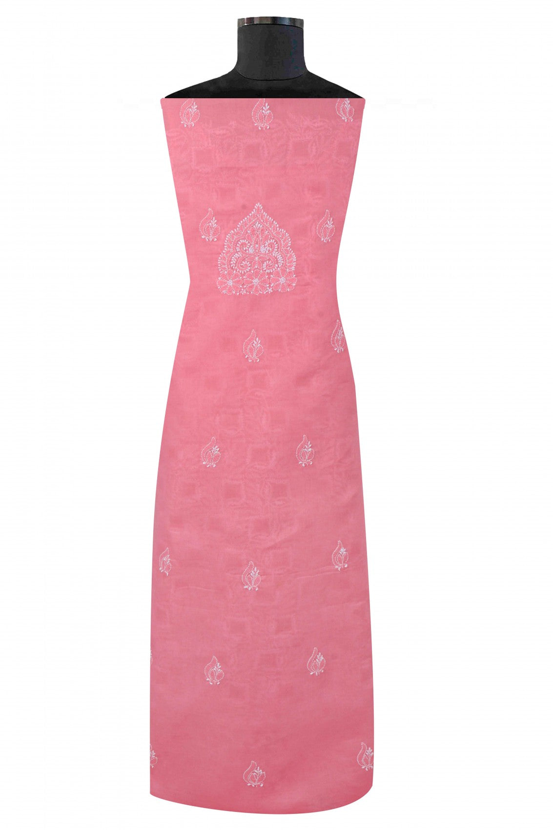 Ada Hand Embroidered Pink Cotton Lucknowi Chikankari Unstitched Suit Piece 01A23696