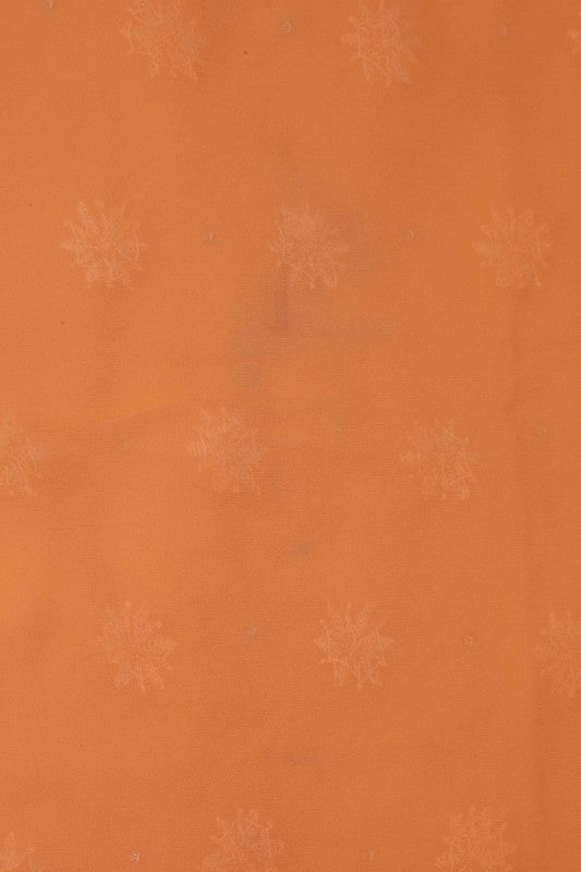 Ada Hand Embroidered Peach Pure Georgette Lucknowi Chikankari Saree/Blouse With Muqaish Work 01A100838