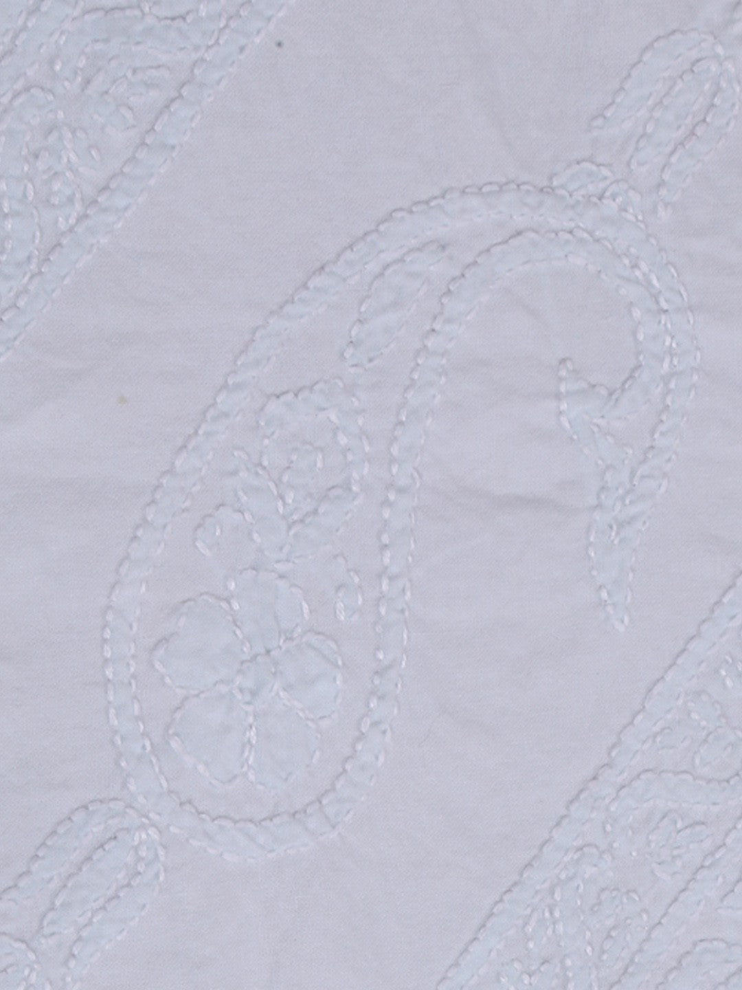 Ada Hand Embroidered Icy Blue Cotton Lucknowi Chikankari Bed Sheet Set A49703