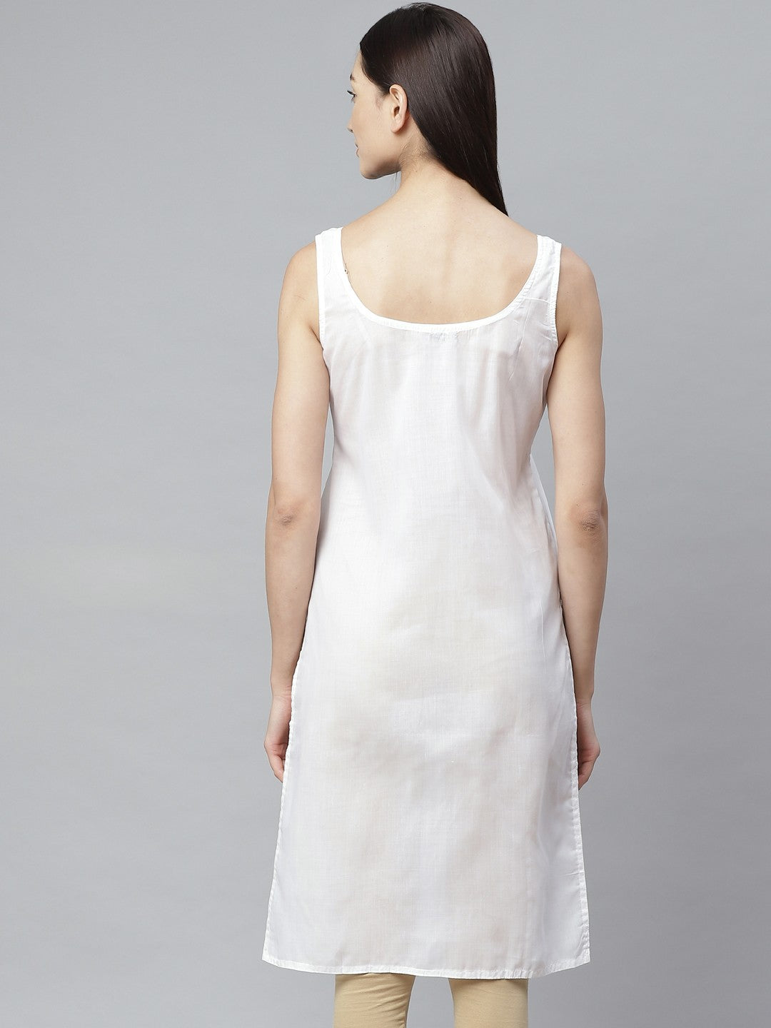Ada White and Black Cotton Long Slips Combo of 2 A286271.