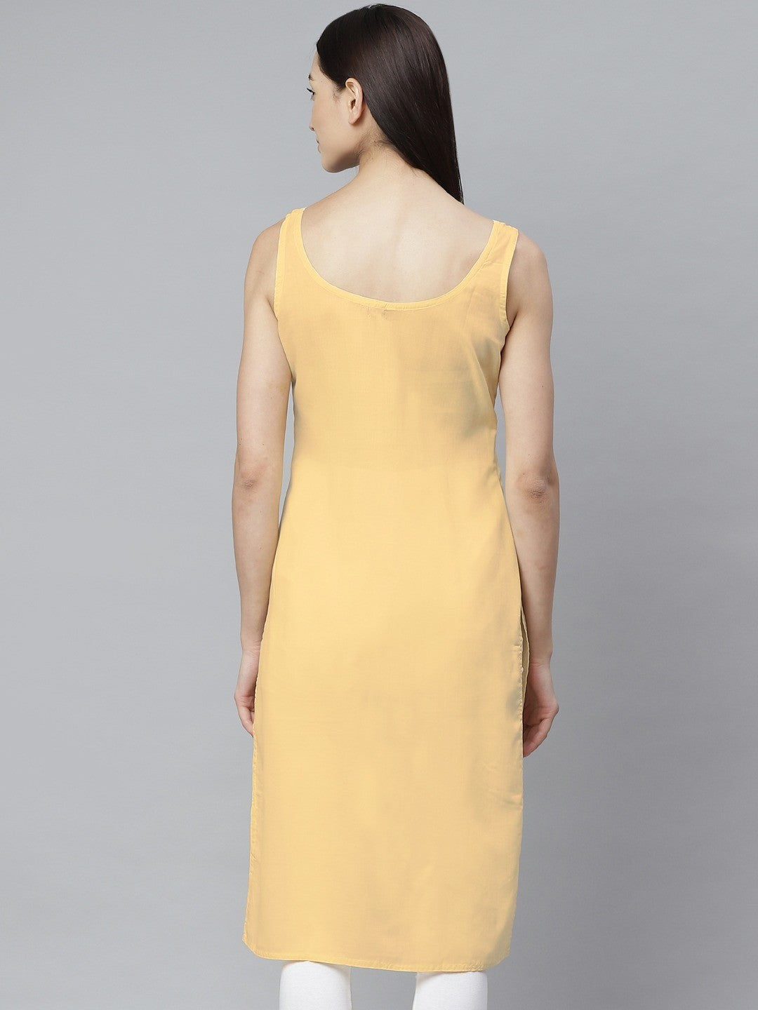 Ada Fawn and White Cotton Long Slips Combo of 2  A307661.