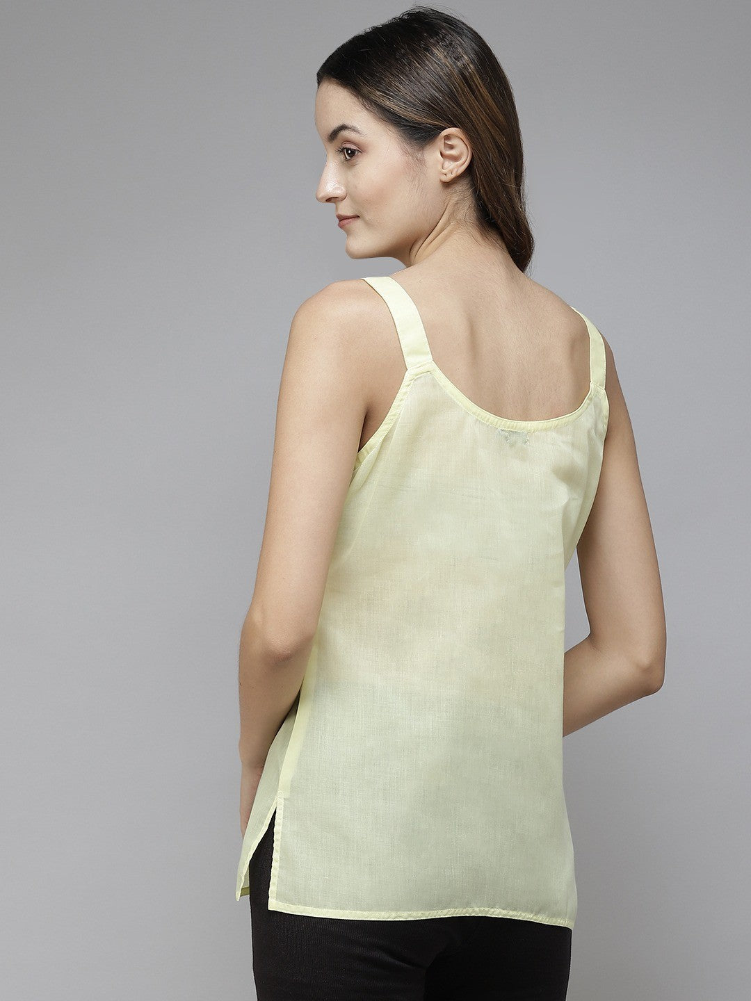 Ada White & Lemon Cotton Short Slips Combo of 2 A111182.
