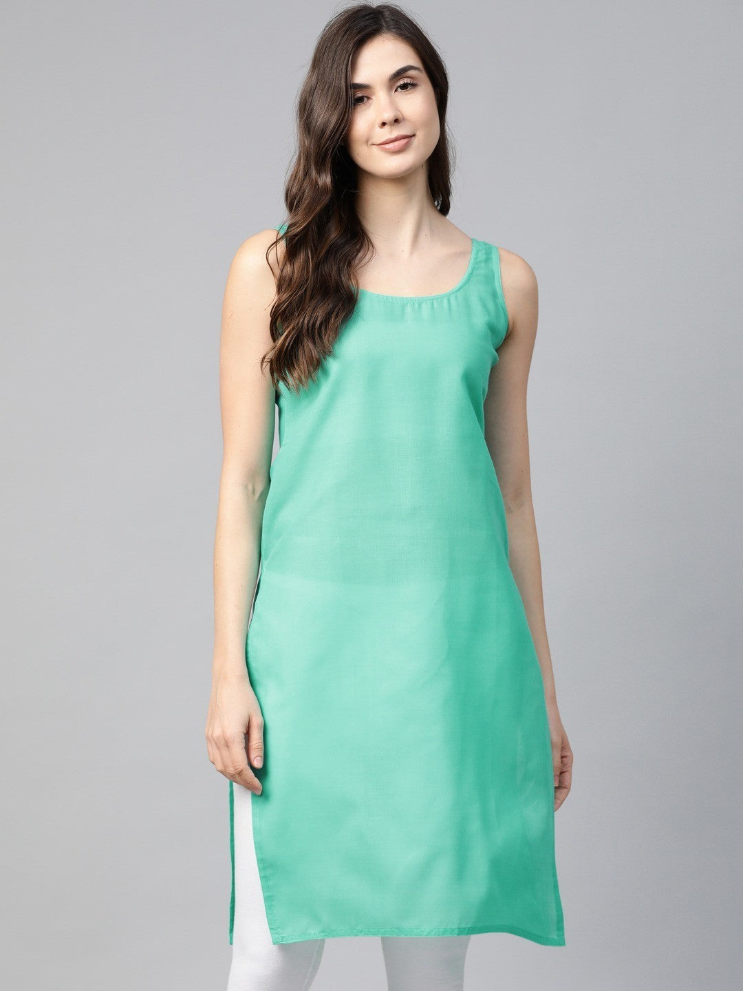 Ada Black And Turquoise Blue Cotton Long Slips Combo of 2 A111133.