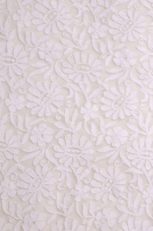 Ada Hand Embroidered White Net Lucknowi Chikankari Dupatta-A478790
