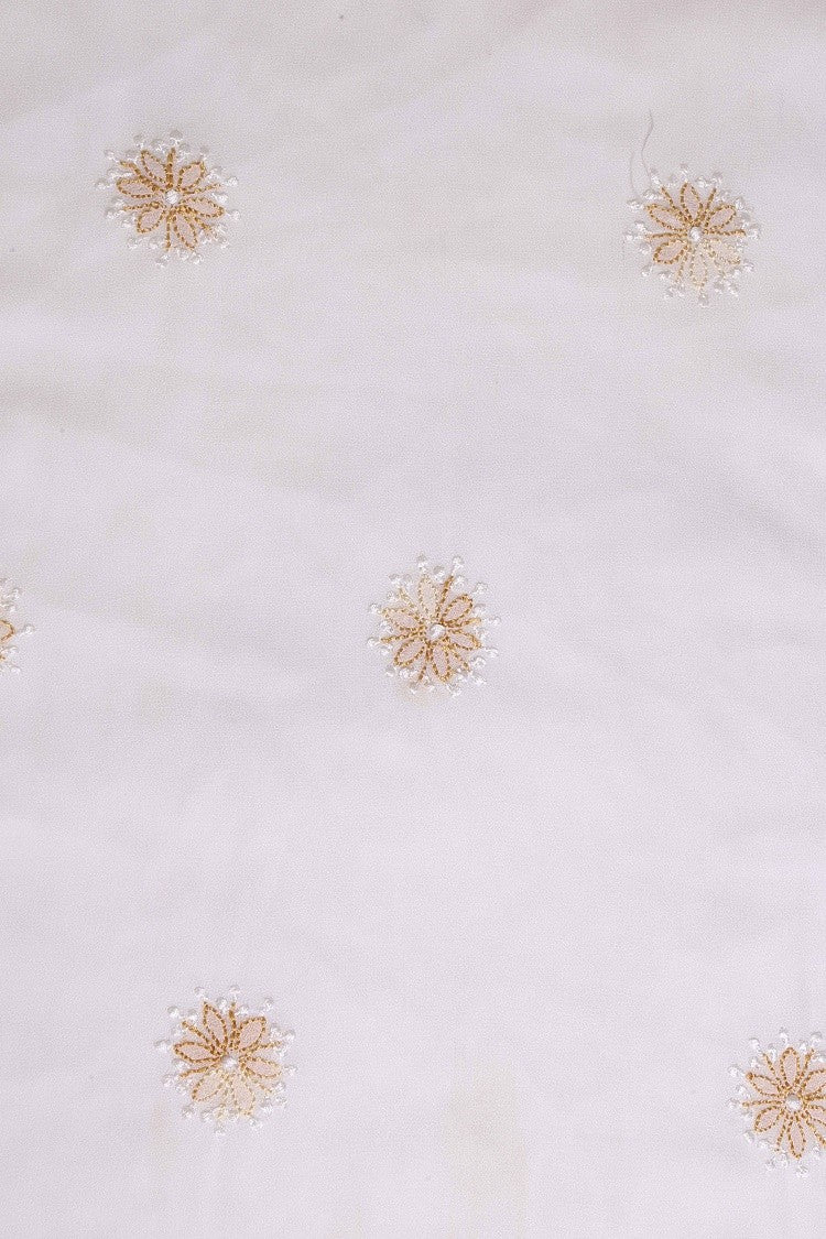 Ada Hand Embroidered Off White Georgette Lucknowi Chikankari Saree with Blouse A610322