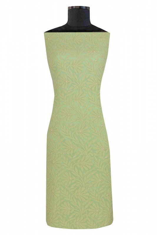 Ada Hand Embroidered Pista Green Georgette Lucknowi Chikan Unstitched Kurta Dupatta Set A611679