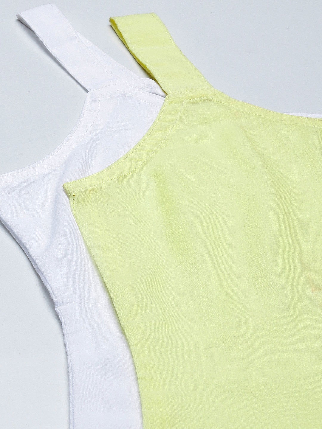 Ada White & Lemon Cotton Short Slips Combo of 2 A111182.