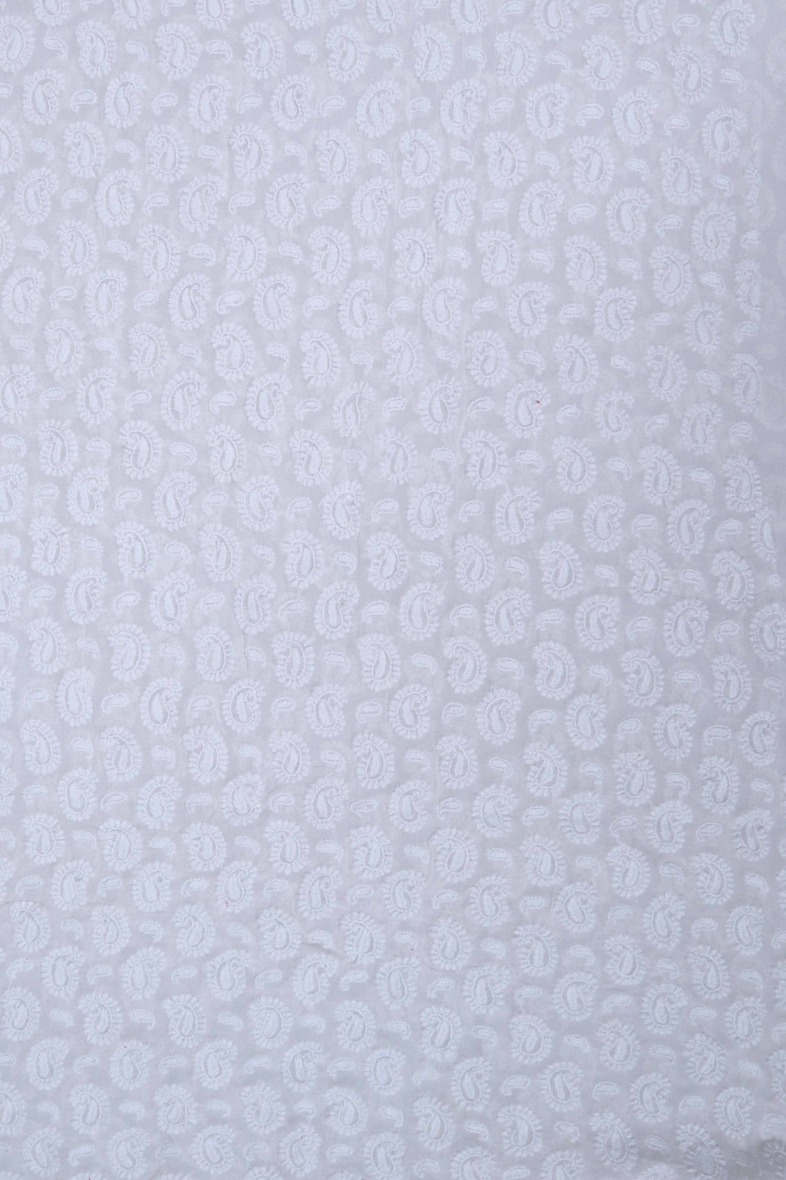 Ada Hand Embroidered White Pure Georgette Lucknowi Chikankari Unstitched Men's Kurta Piece 01A222187