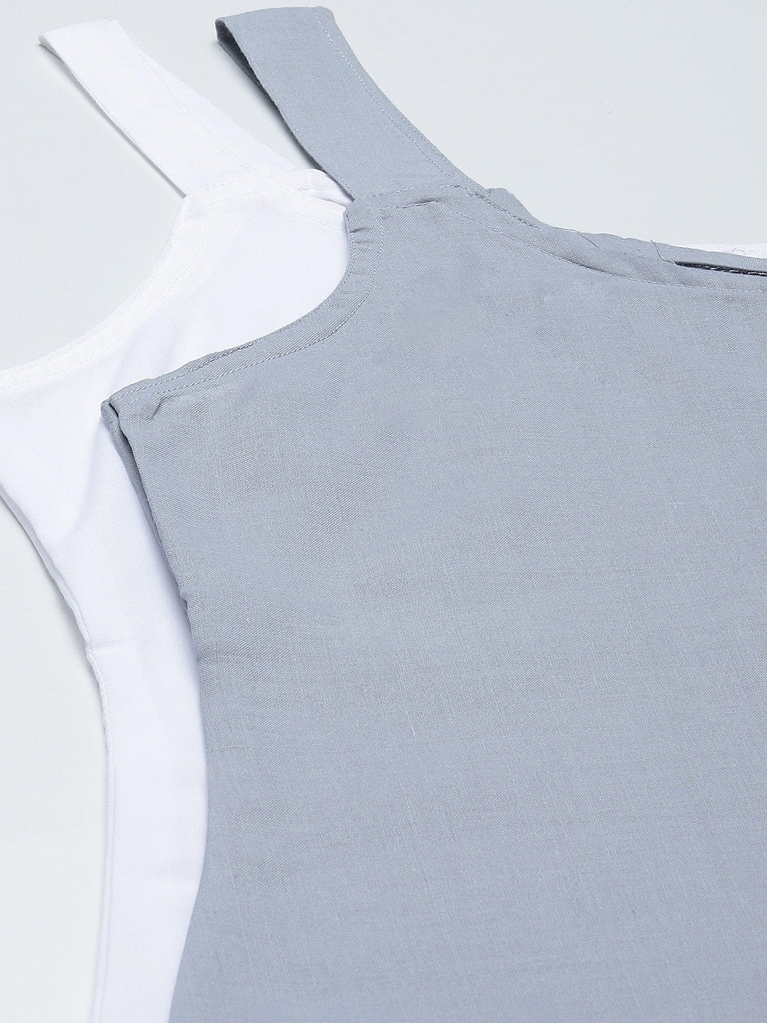 Ada White & Grey Cotton Short Slips Combo of 2 A111174.