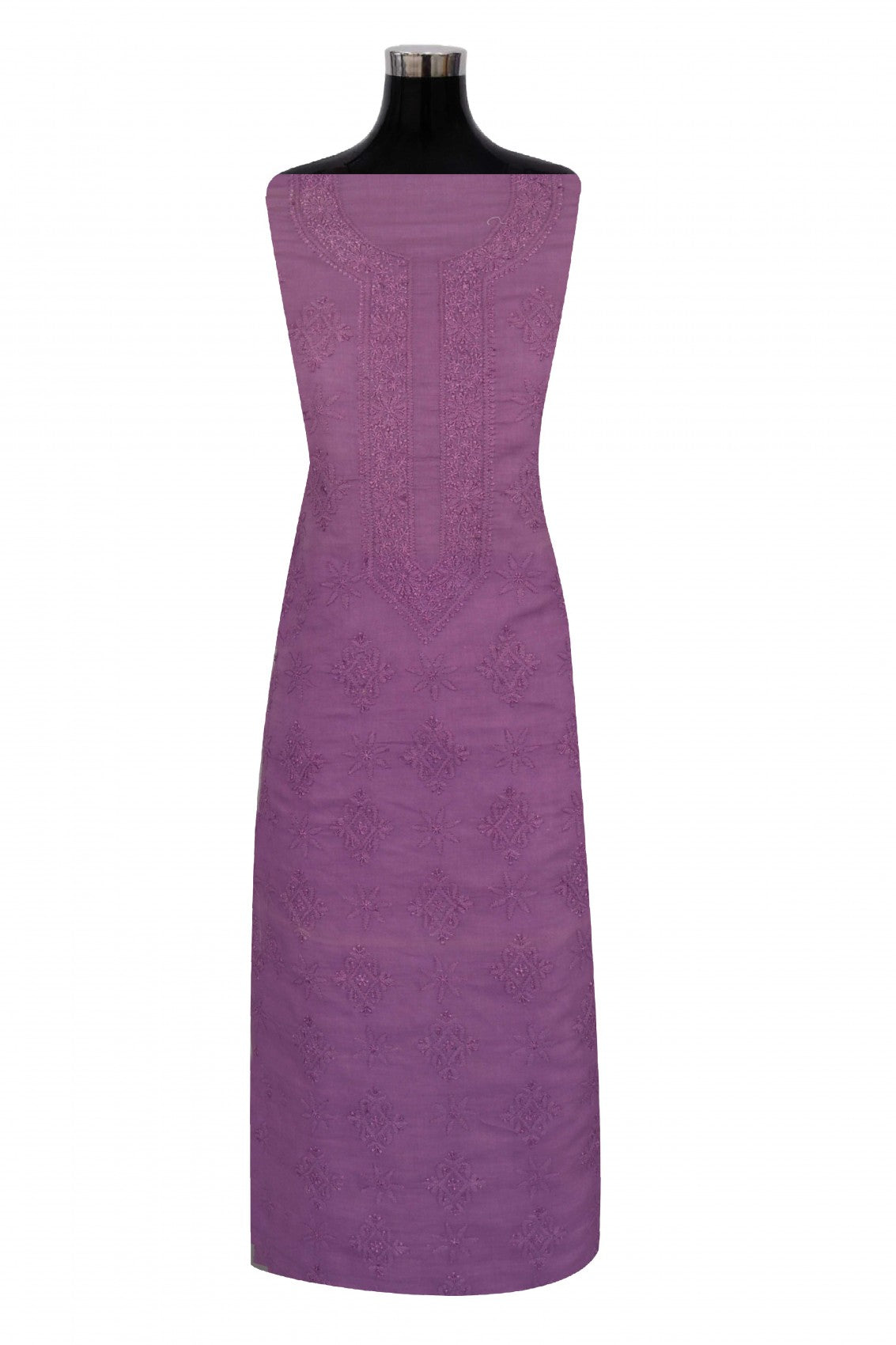 Ada Hand Embroidered Mauve Cotton Lucknowi Chikankari Unstitched Men's Kurta Piece A617071