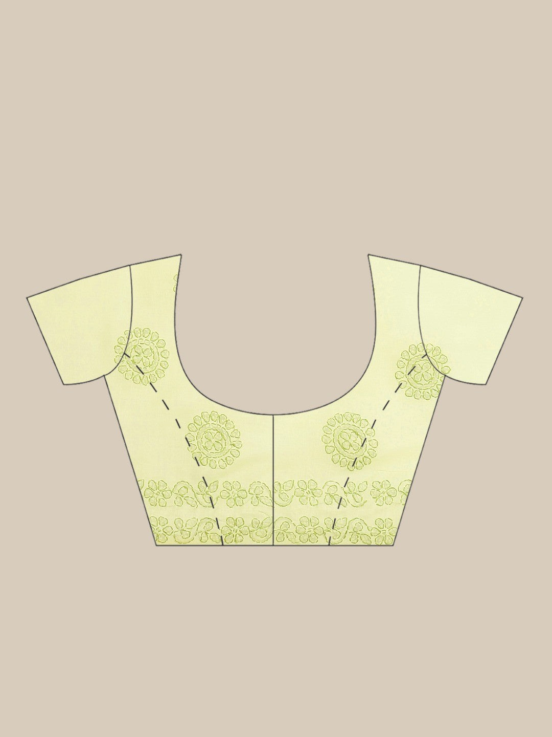 Ada Hand Embroidered Lemon Cotton Lucknow Chikan Saree With Blouse- A311233