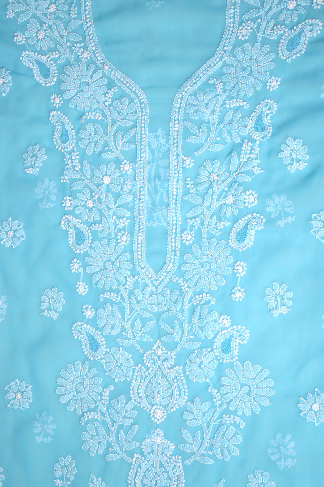 Ada Hand Embroidered Blue Georgette Lucknowi Chikankari Unstitched Suit Piece A211251