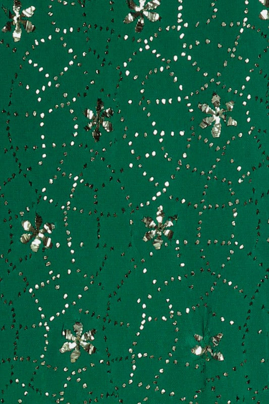Ada Hand Embroidered Emerald Green Shaded Pure Georgette Lucknowi Chikankari Saree/Blouse with Muqaish Work A406251