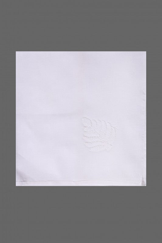 Ada Hand Embroidered White Cotton Lucknowi Chikankari Dining Table Placemat Set A359890