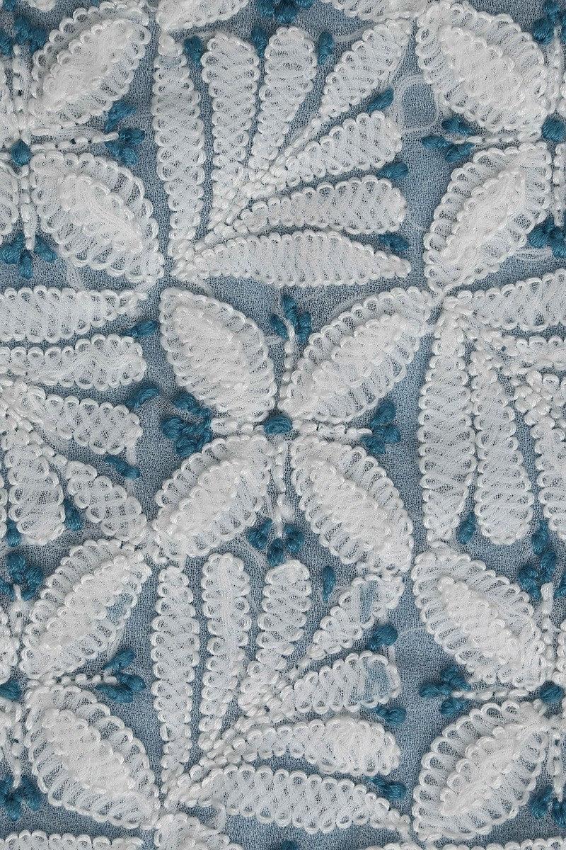 Ada Hand Embroidered Arctic Blue Georgette Lucknowi Chikan Unstitched Suit Piece A289005