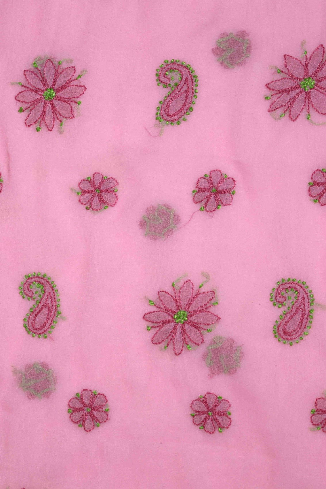 Ada Hand Embroidered Pink Georgette Lucknowi Chikankari Unstitched Suit Piece A211195