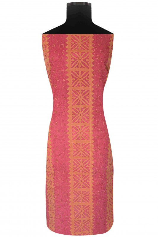 Ada Hand Embroidered Pink Cotton Lucknowi Chikankari Unstitched Suit Piece 01A167071