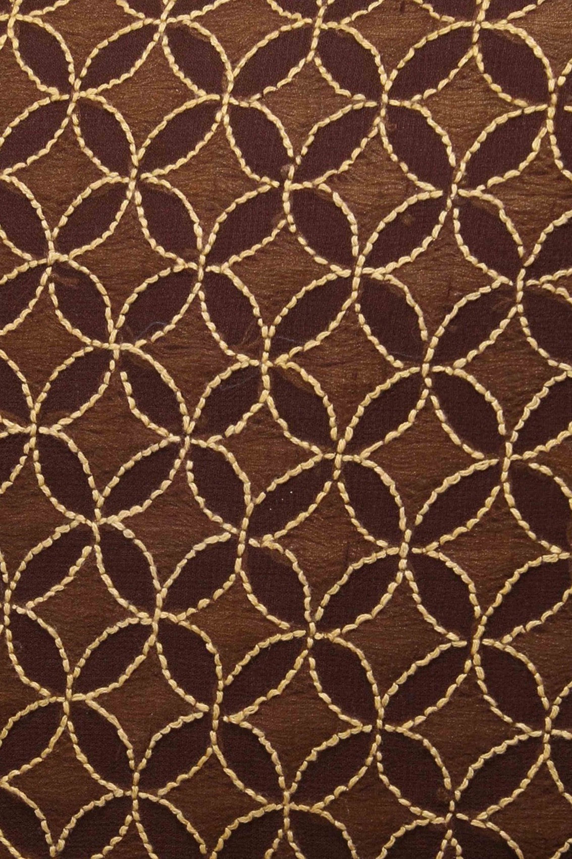 Ada Hand Embroidered Brown Georgette Lucknowi Chikankari Cushion Cover 01A191523