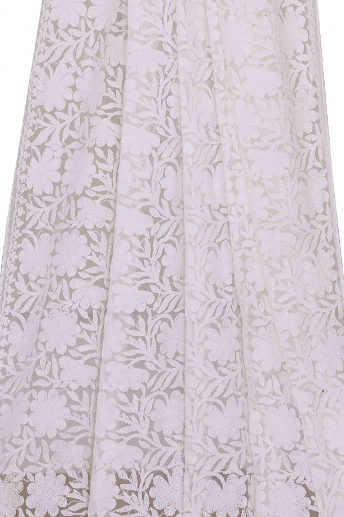 Ada Hand Embroidered White Net Lucknowi Chikankari Dupatta A567876