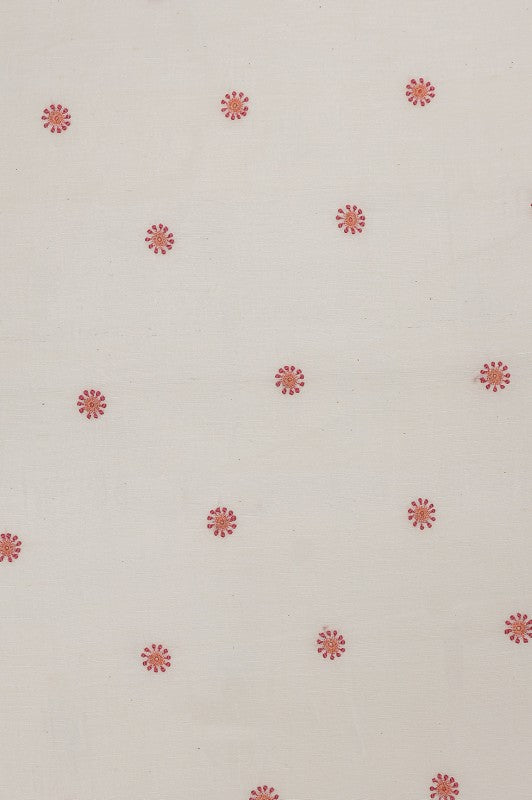 Ada Hand Embroidered Cream Chanderi Lucknowi Chikankari Saree With Blouse A103419