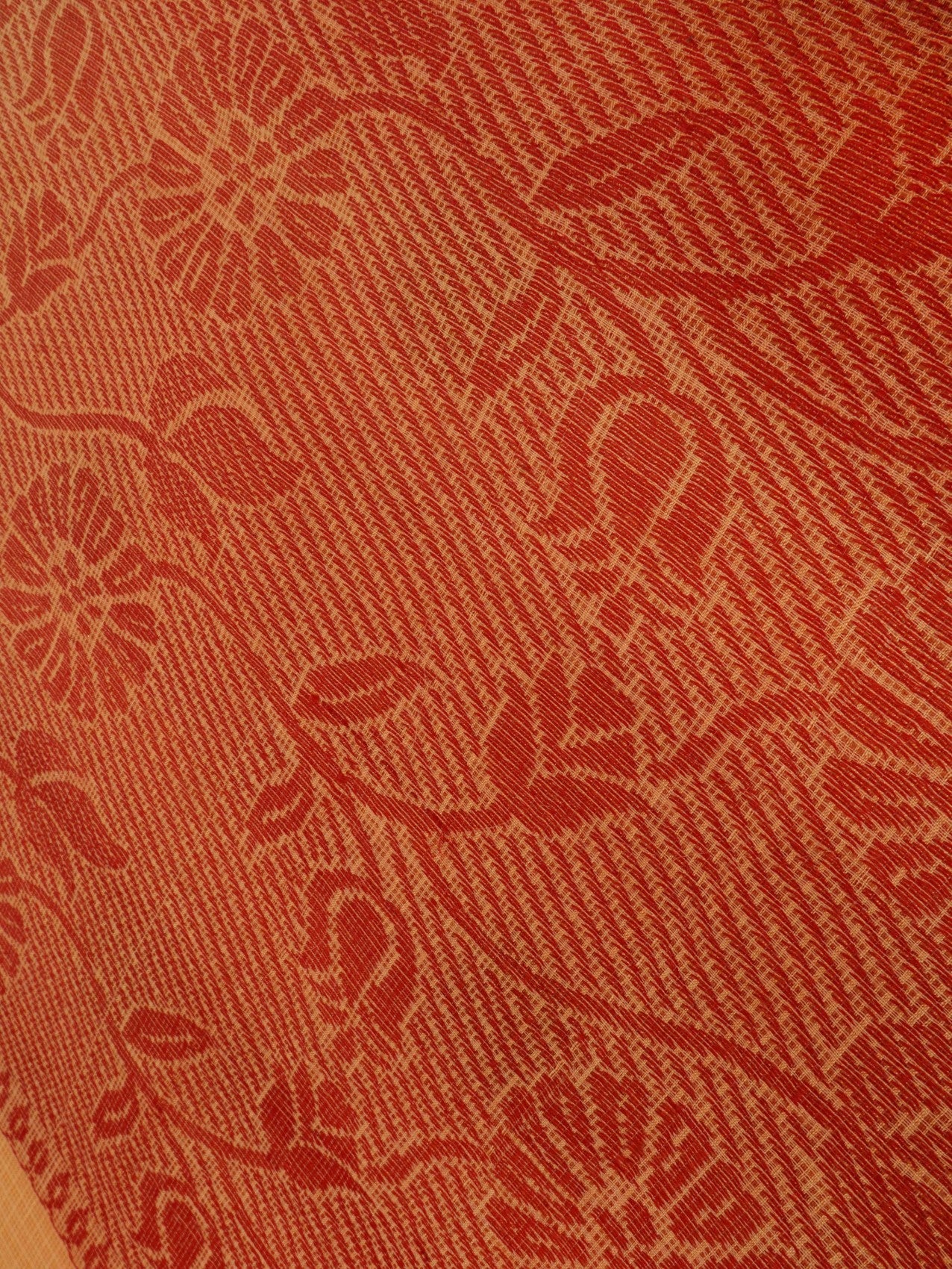 Ada Hand Embroidered Sandstone Orange Kota Lucknowi Chikankari Saree with Blouse A555452