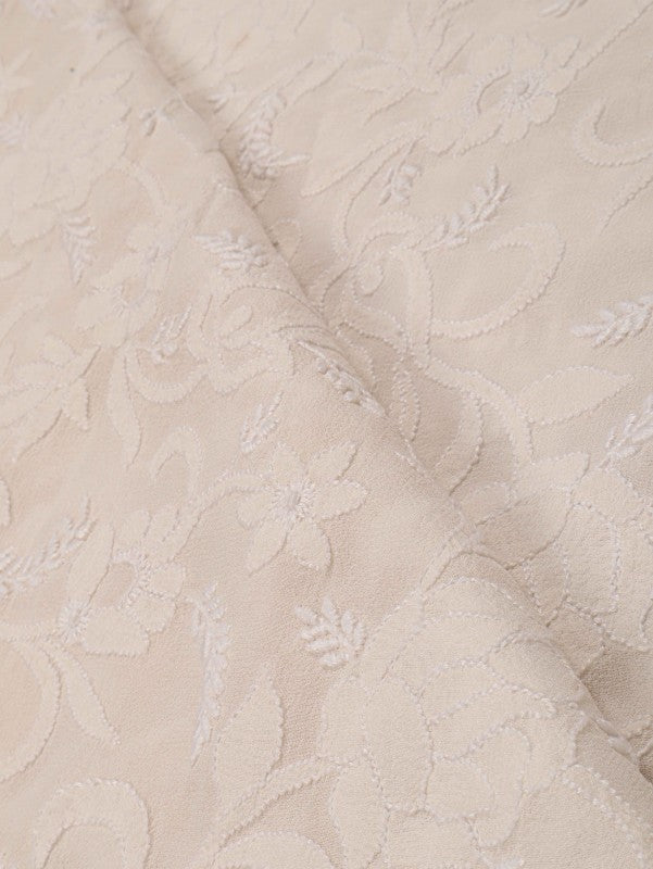 Ada Hand Embroidered Off White Pure Georgette Lucknowi Chikankari Dupatta A180538