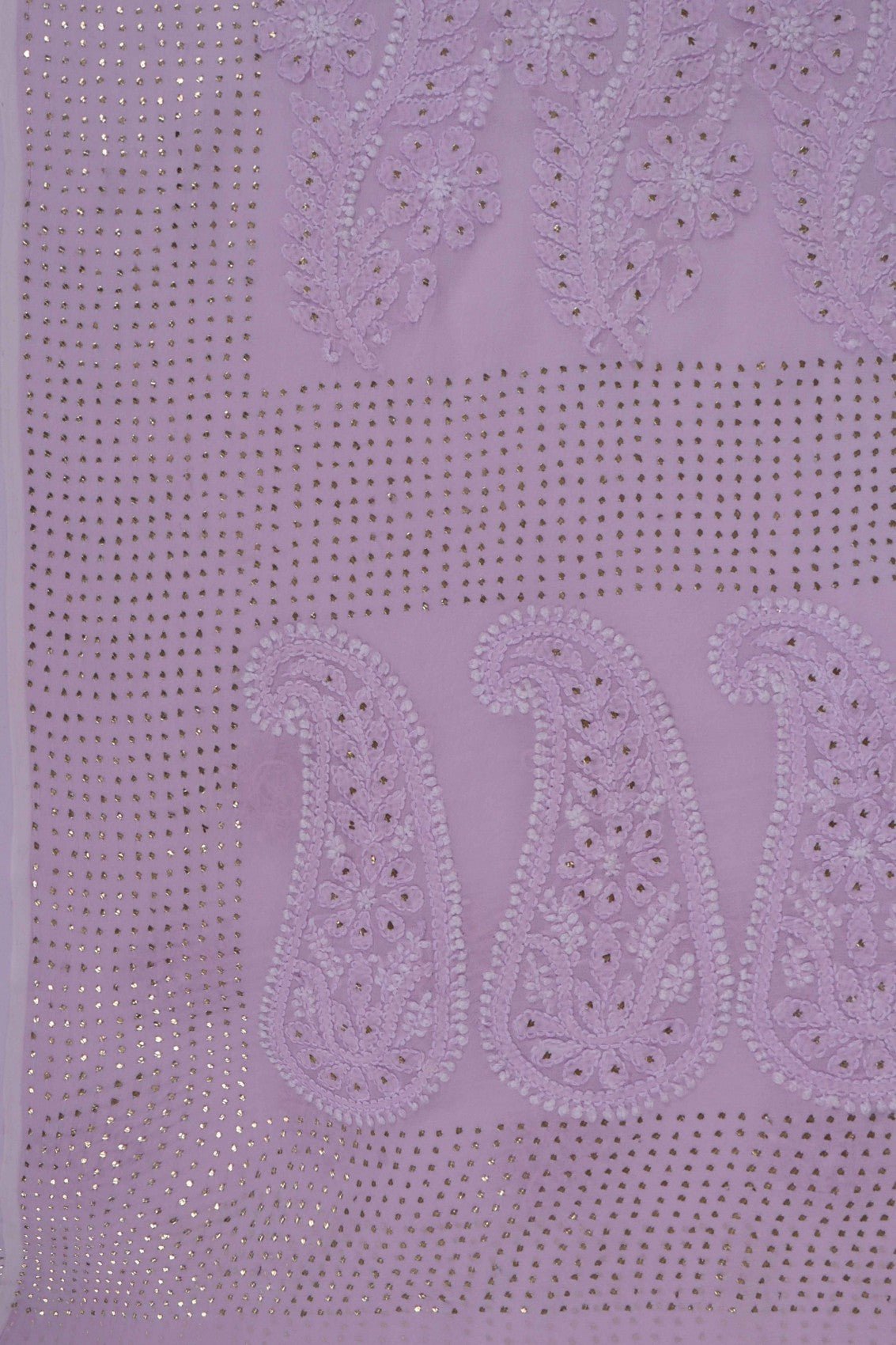 Ada Hand Embroidered Mauve Georgette Lucknowi Chikankari Saree/Blouse with Muqaish Work 01A217614