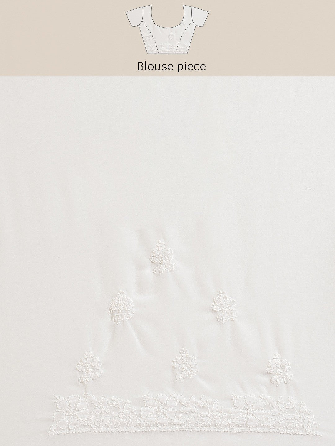 Ada Hand Embroidered White Georgette Lucknow Chikan Saree with Blouse A129607