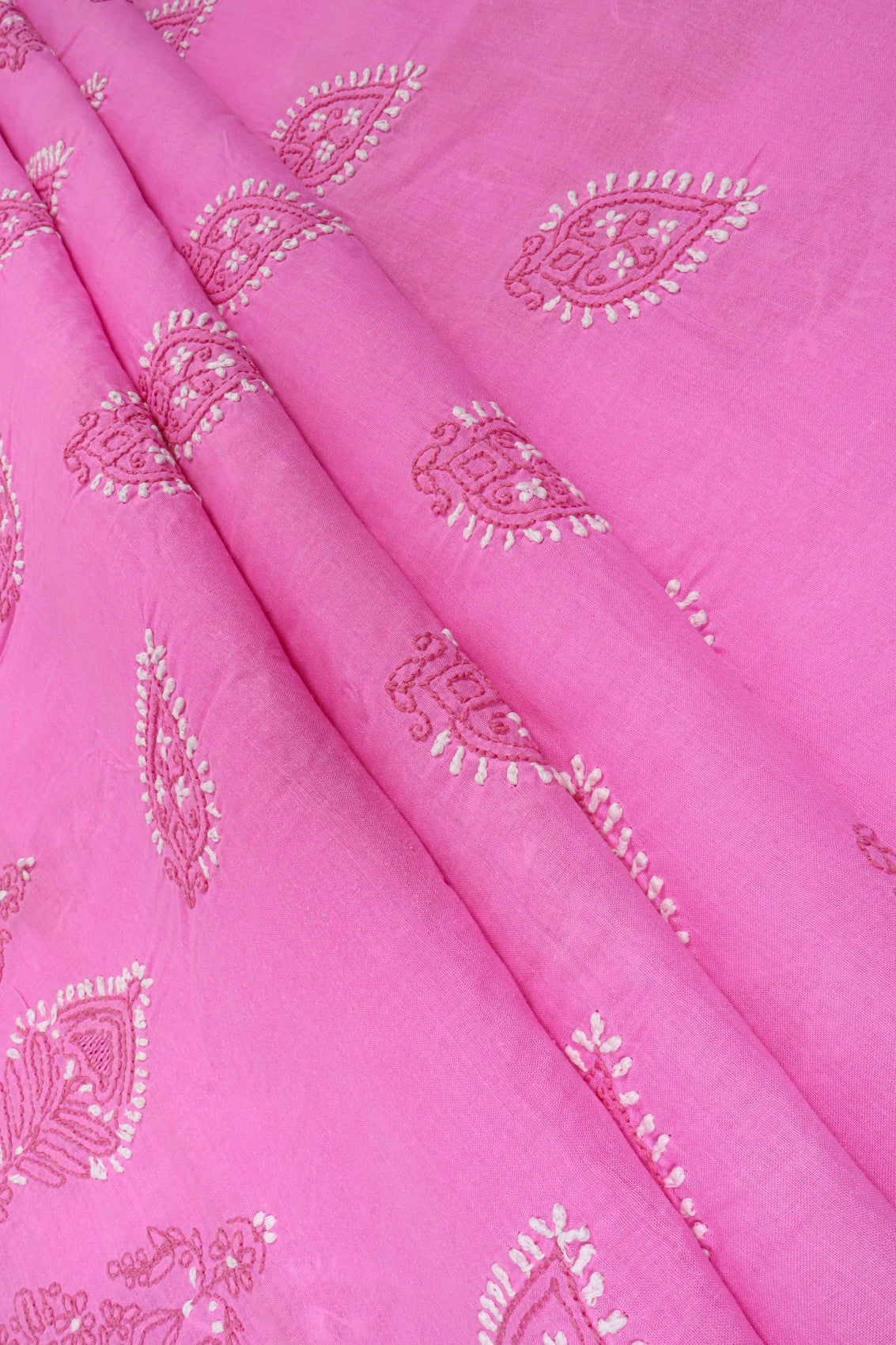 Ada Hand Embroidered Pink Cotton Lucknowi Chikankari Unstitched Suit Piece A258662