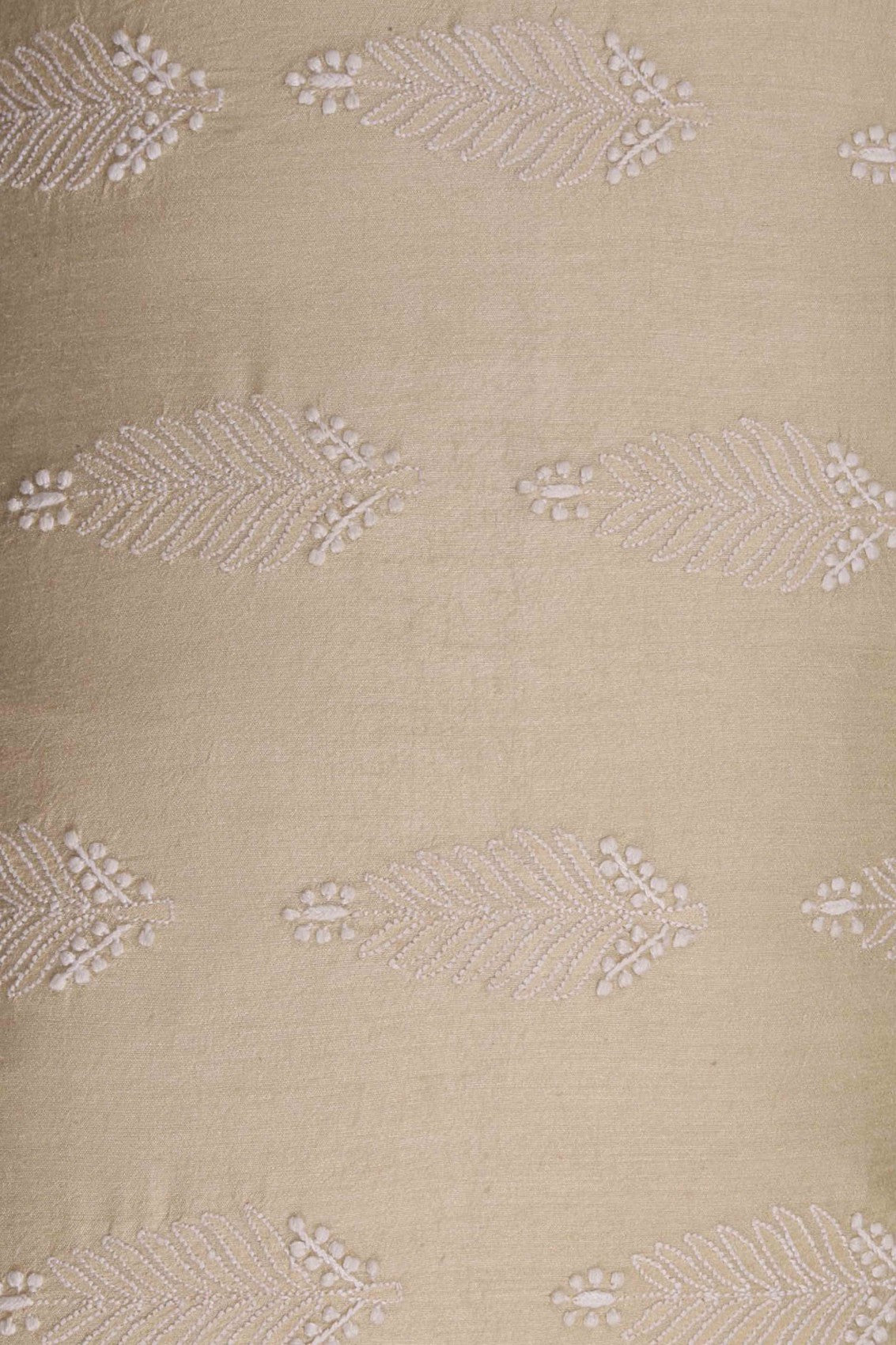 Ada Hand Embroidered Fawn Tusser Silk Lucknow Chikankari Pillow Cover Set of 2 A507379