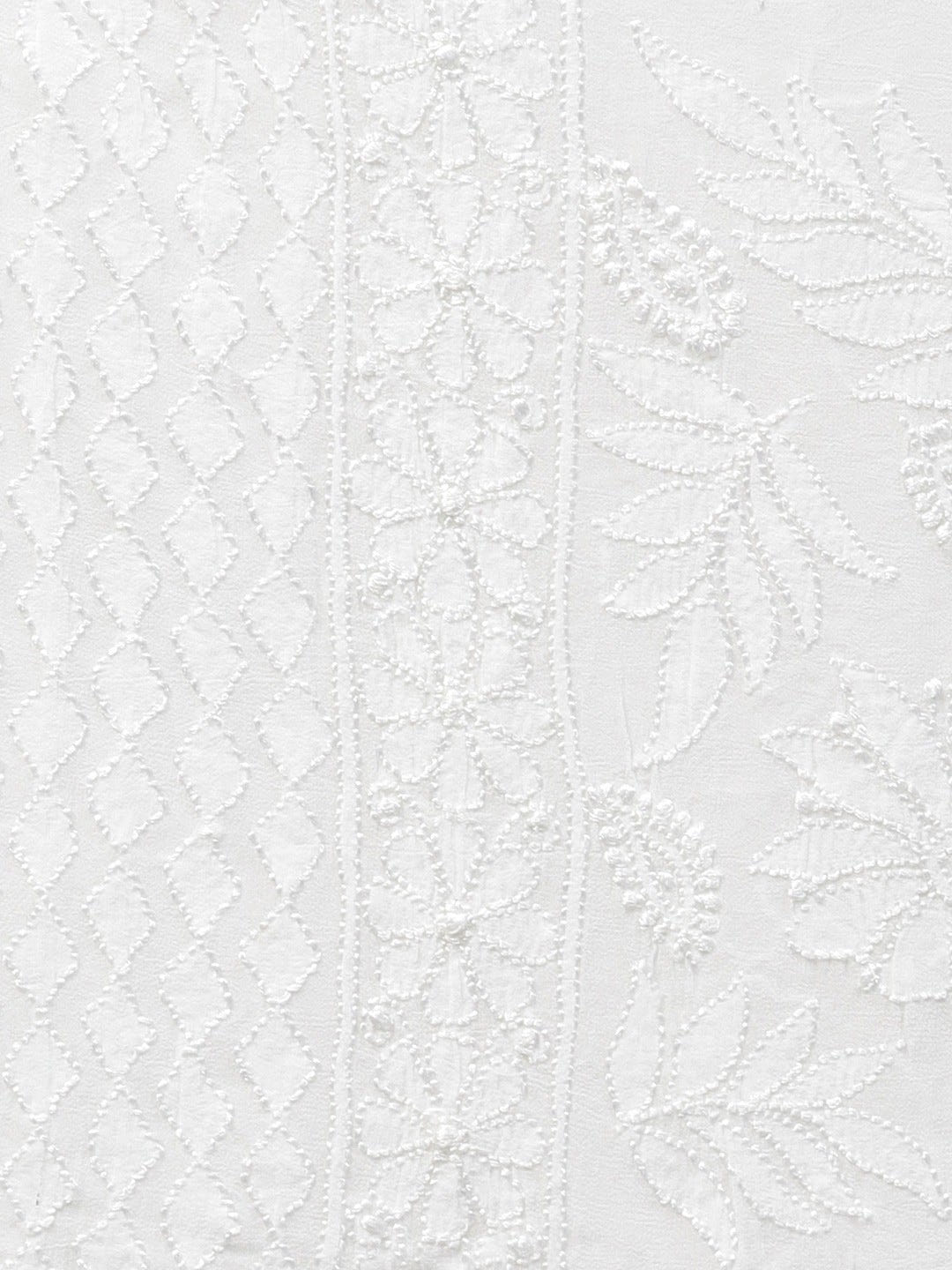 Ada Hand Embroidered White Georgette Lucknowi Chikankari Dupatta A511164